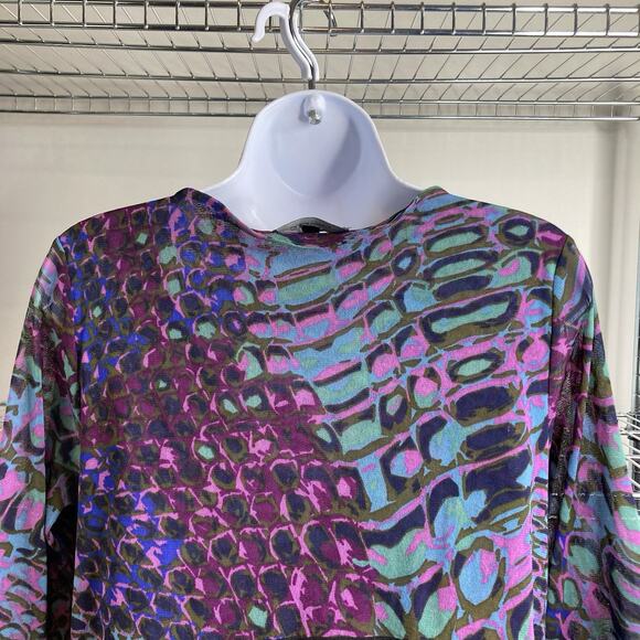 Karen Kane Women's Purple Modern Print V Neck Tunic Top Size 2X Art To Wear Boho - Picture 8 of 9